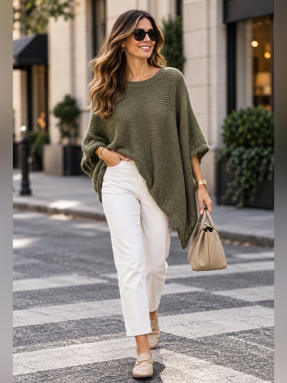 🇮🇹 Made in Italy Oversized Asymmetrical Knit Poncho Sweater